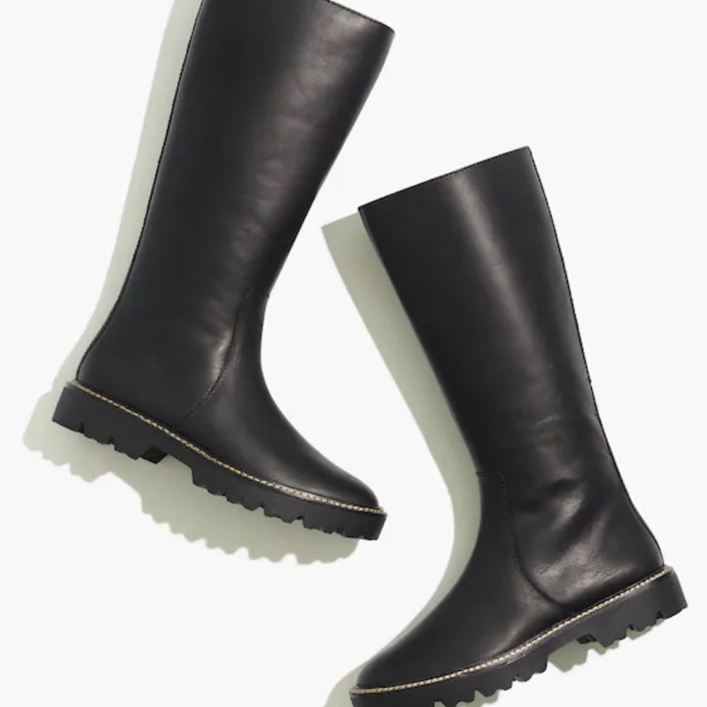 Madewell Dark Leather Knee-High Boots